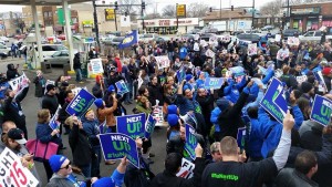 Young Worker Group Blue Signs